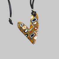 Colgante Corazón Mediano Amarillo Antiguo