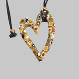 Colgante Corazón Grande Amarillo Antiguo