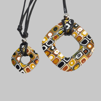 Colgante Cuadrado Redondeado Amarillo Antiguo