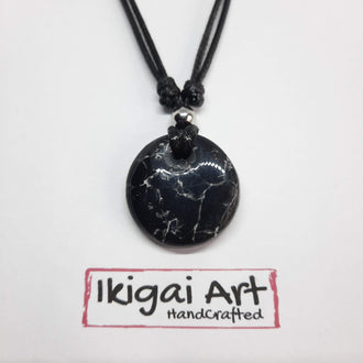 Colgante Redondo Pequeño Negro Mármol