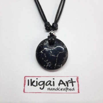 Colgante Redondo Pequeño Negro Mármol