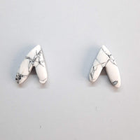 Pendientes Botón Fantasy Blanco Mármol