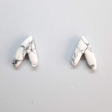 Pendientes Botón Fantasy Blanco Mármol