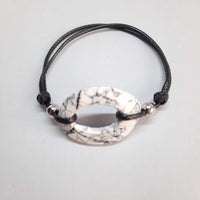 Pulsera Ovalada Blanco Mármol