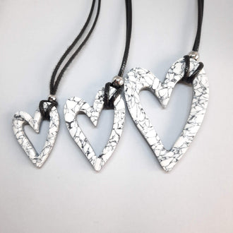 Colgante Corazón Blanco Mármol