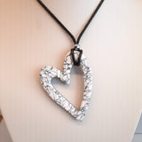 Colgante Corazón Grande Blanco Mármol
