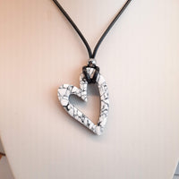 Colgante Corazón Mediano Blanco Mármol