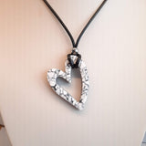 Colgante Corazón Mediano Blanco Mármol