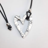 Colgante Corazón Mediano Blanco Mármol
