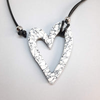 Colgante Corazón Grande Blanco Mármol