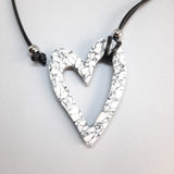 Colgante Corazón Grande Blanco Mármol