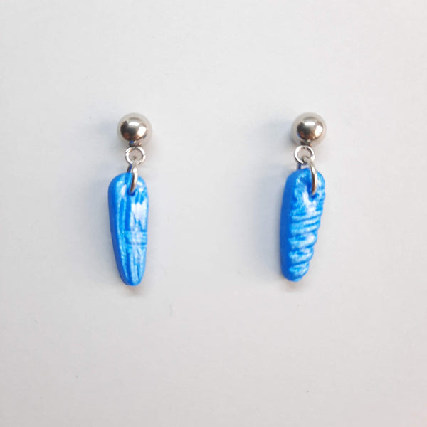 Pendientes Fantasy Azul con Base Acero