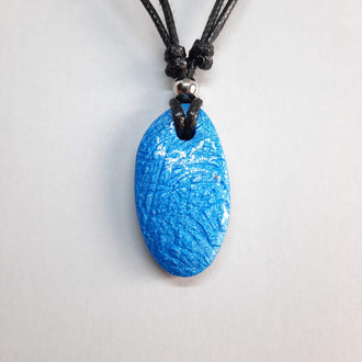 Colgante Ovalado Pequeño Azul