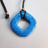 Colgante Cuadrado Redondeado Grande Azul