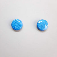 Pendientes Botón Redondo Mediano Azul