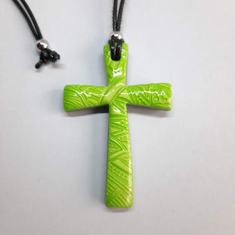 Colgante Cruz Verde Grande