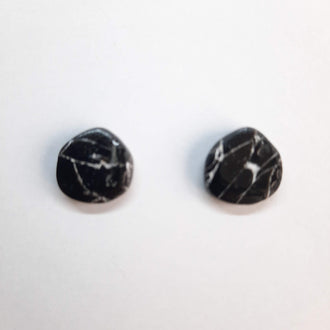 Pendientes Botón Fantasy Negro Mármol