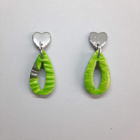 Pendientes Fantasy Verde con Base Acero