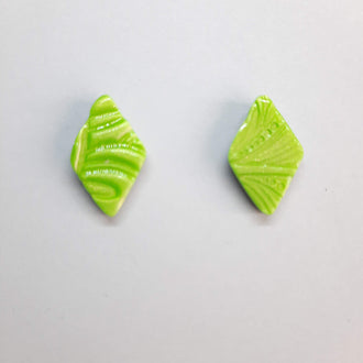 Pendientes Botón Rombo Verde