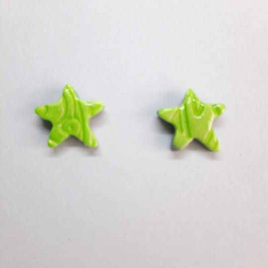 Pendientes Botón Estrella Verde