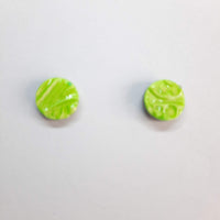 Pendientes Botón Redondo Mediano Verde
