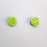 Pendientes Botón Redondo Mediano Verde