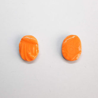 Pendientes Botón Ovalado Naranja