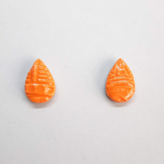 Pendientes Botón Gota Pequeño Naranja