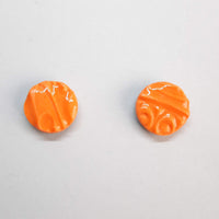 Pendientes Botón Redondo Mediano Naranja