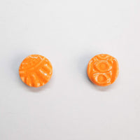 Pendientes Botón Redondo Mediano Naranja