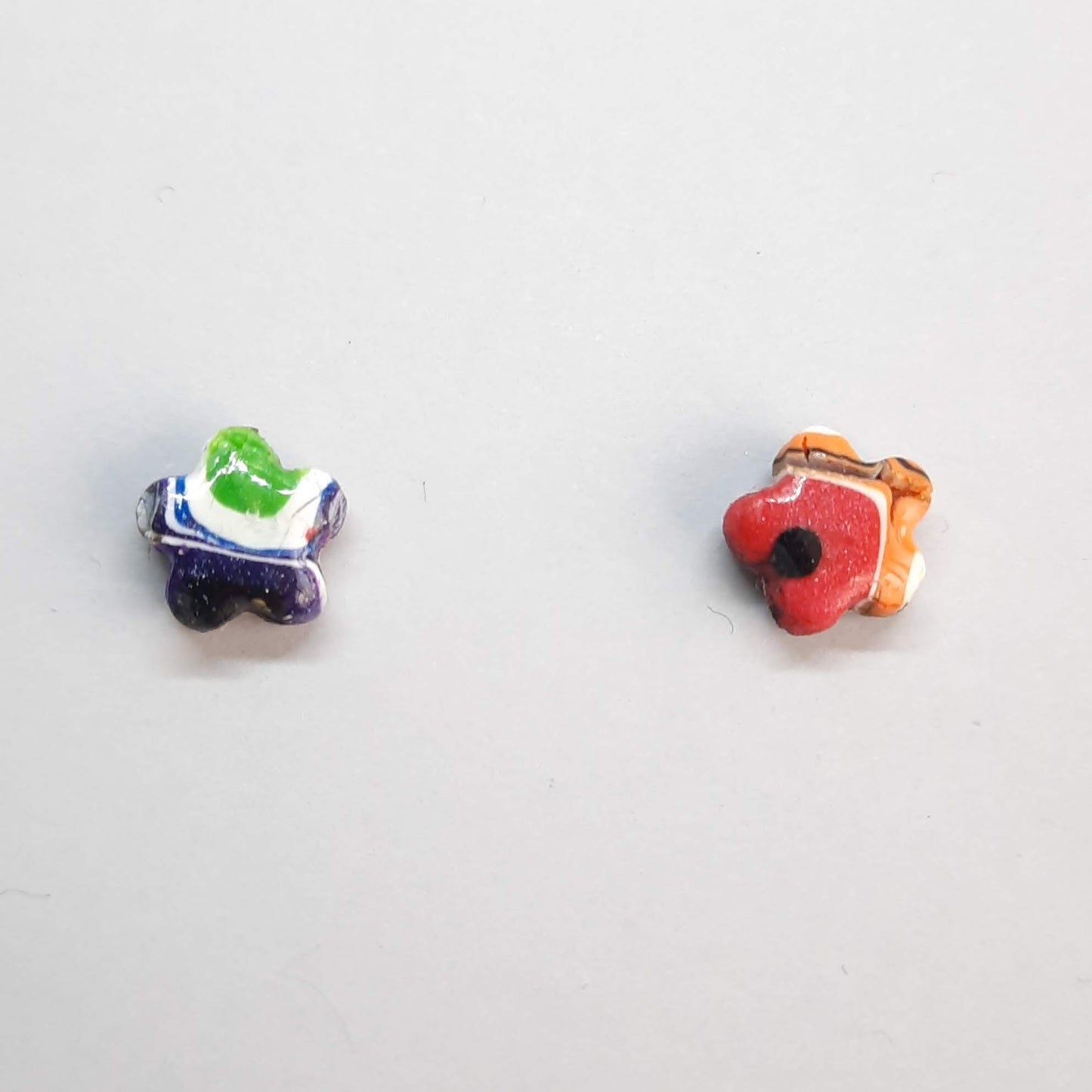 Pendientes Botón Flor Arcoíris