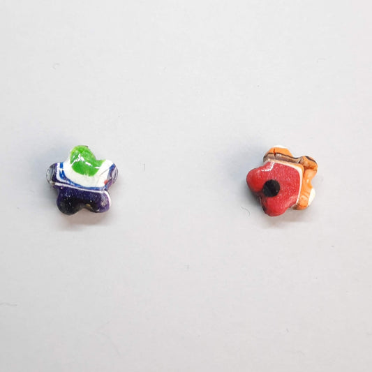 Pendientes Botón Flor Arcoíris