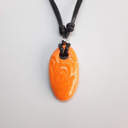 Colgante Ovalado Pequeño Naranja