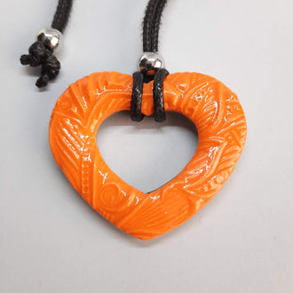 Colgante Corazón Grande Naranja