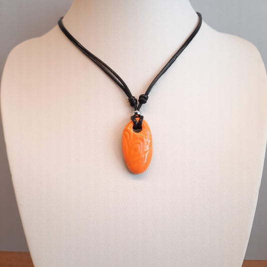 Colgante Ovalado Pequeño Naranja