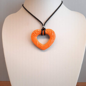 Colgante Corazón Grande Naranja