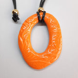 Colgante Ovalado Grande Naranja