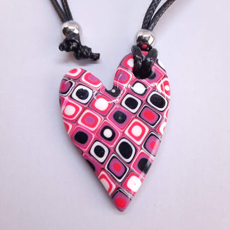 Colgante Corazón Mediano Rosa Verano