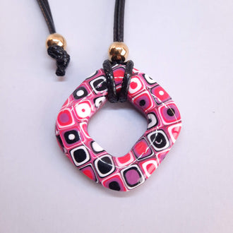 Colgante Donut Cuadrado Mediano Rosa Verano