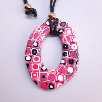 Colgante Ovalado Grande Rosa Verano