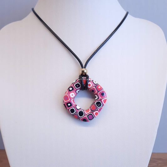Colgante Donut Cuadrado Mediano Rosa Verano