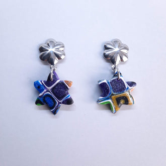 Pendientes Estrella Arcoíris con Base Acero