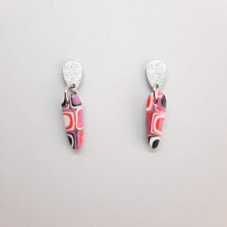 Pendientes Fantasy Rosa Verano con Base Acero