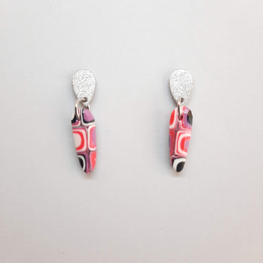Pendientes Fantasy Rosa Verano con Base Acero