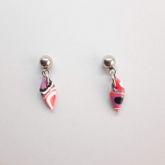 Pendientes Fantasy Rosa Verano con Base Acero