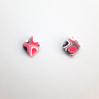 Pendientes Botón Cuadrado Rosa Verano