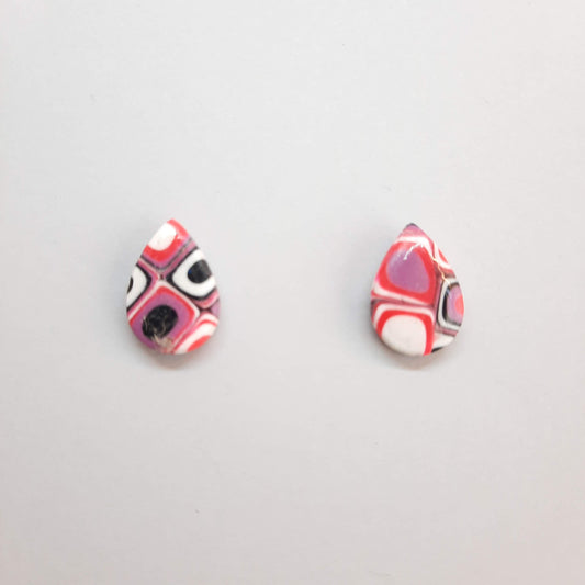 Pendientes Botón Gota Pequeño Rosa Verano