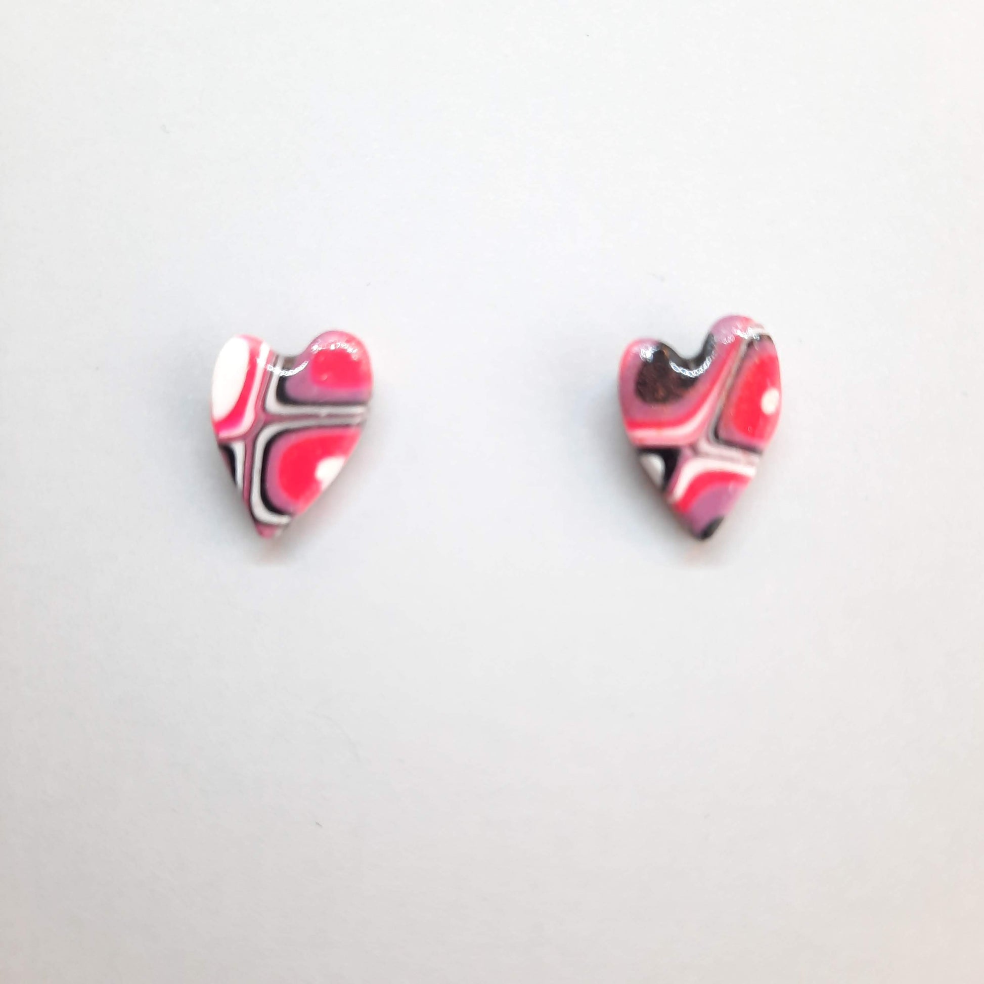 Pendientes Botón Corazón Rosa Verano