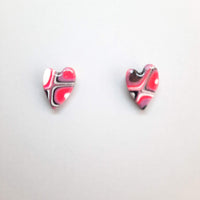 Pendientes Botón Corazón Rosa Verano