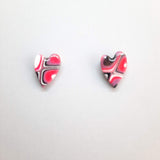 Pendientes Botón Corazón Rosa Verano